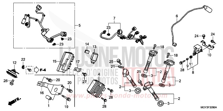 FAISCEAU SECONDAIRE von VFR800X „Crossrunner“ CANDY BLAZING RED (R195) von 2011